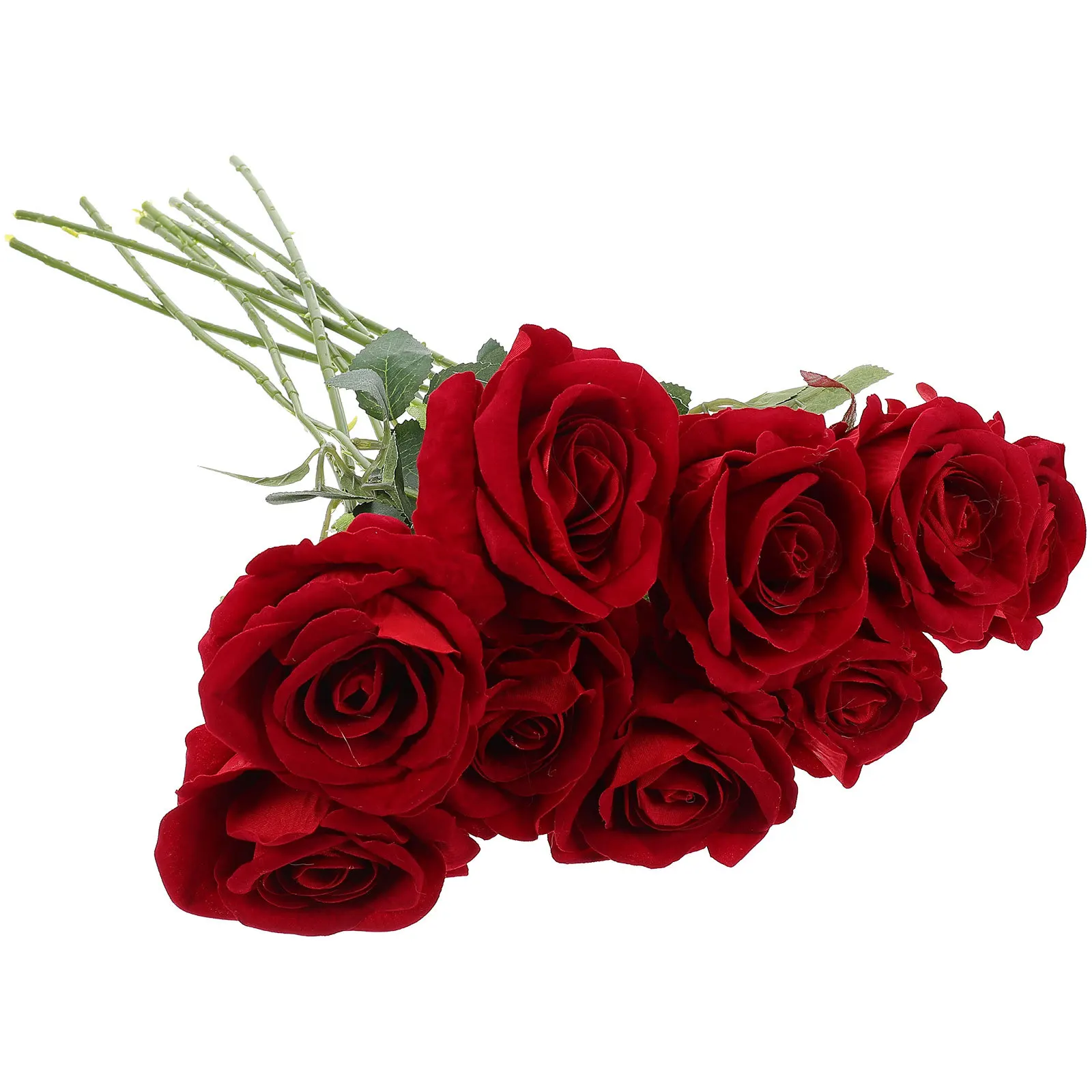 

9Pcs Fake Rose Flower Wine Red Artificial Material Wedding Decoration DIY Flower Arrangement Home Decor Wedding Rose Decor