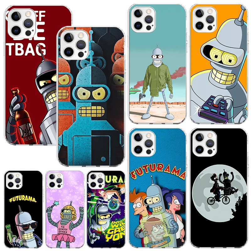 Cartoon F-Futuramas Phone Case For Iphone 16 15 14 13 Pro Max 12 Mini 11 X Xr Xs 7 Plus 8 + Se 2020 Art Fundas Back Cover