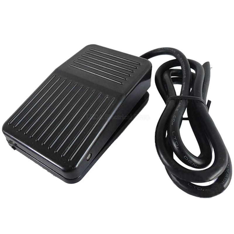 

1Pcs TFS-01 Black Foot Pedal Switch AC 250V 10A SPDT NO NC Antislip Plastic Momentary Power FS-1 With 0.2/1/2M Electric Wire