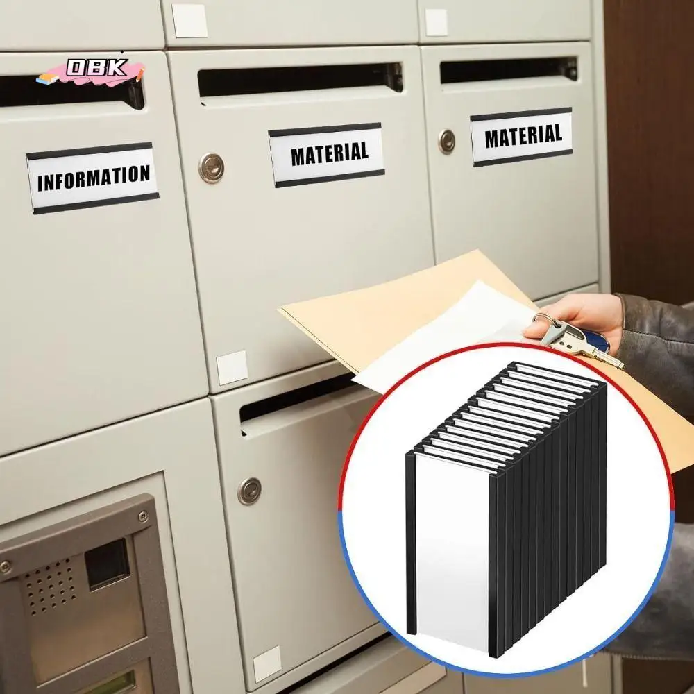 

White Paper Cards Magnetic Label Holder Strong Magnet Mess Free C Channel Label Holder Adjustable Protective Film