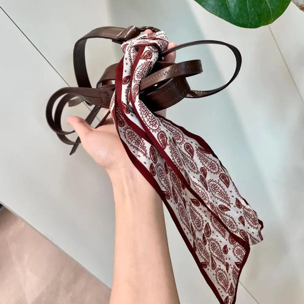 พังก์สไตล์เอวโซ่ผ้าพันคอผ้าพันคอเข็มขัดหนังบางสีสันตกแต่งแฟชั่นผู้หญิงเข็มขัดที่มีประโยชน์เข็มขัดสไตล์เท่ๆ