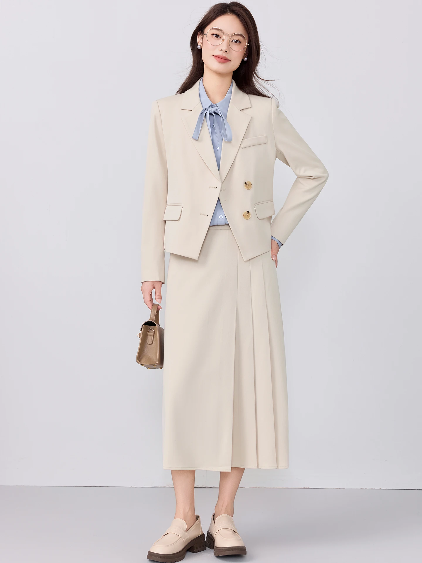 Cherry Blossom Color Women's Suit Jacket Spring Autumn New Style Interview Formal Office Commute Teacher Outfit Small Size