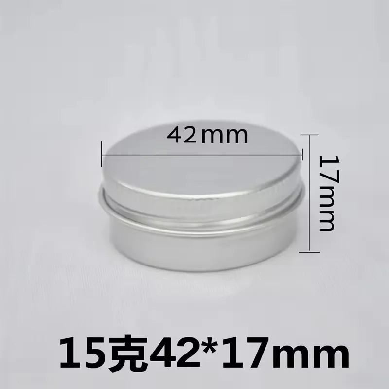 

200pcs 0.51oz Empty Silver Round 15ml Small Metal Tin Box Screw Cap Cosmetic Cream Candy Aluminium Tin Can Container