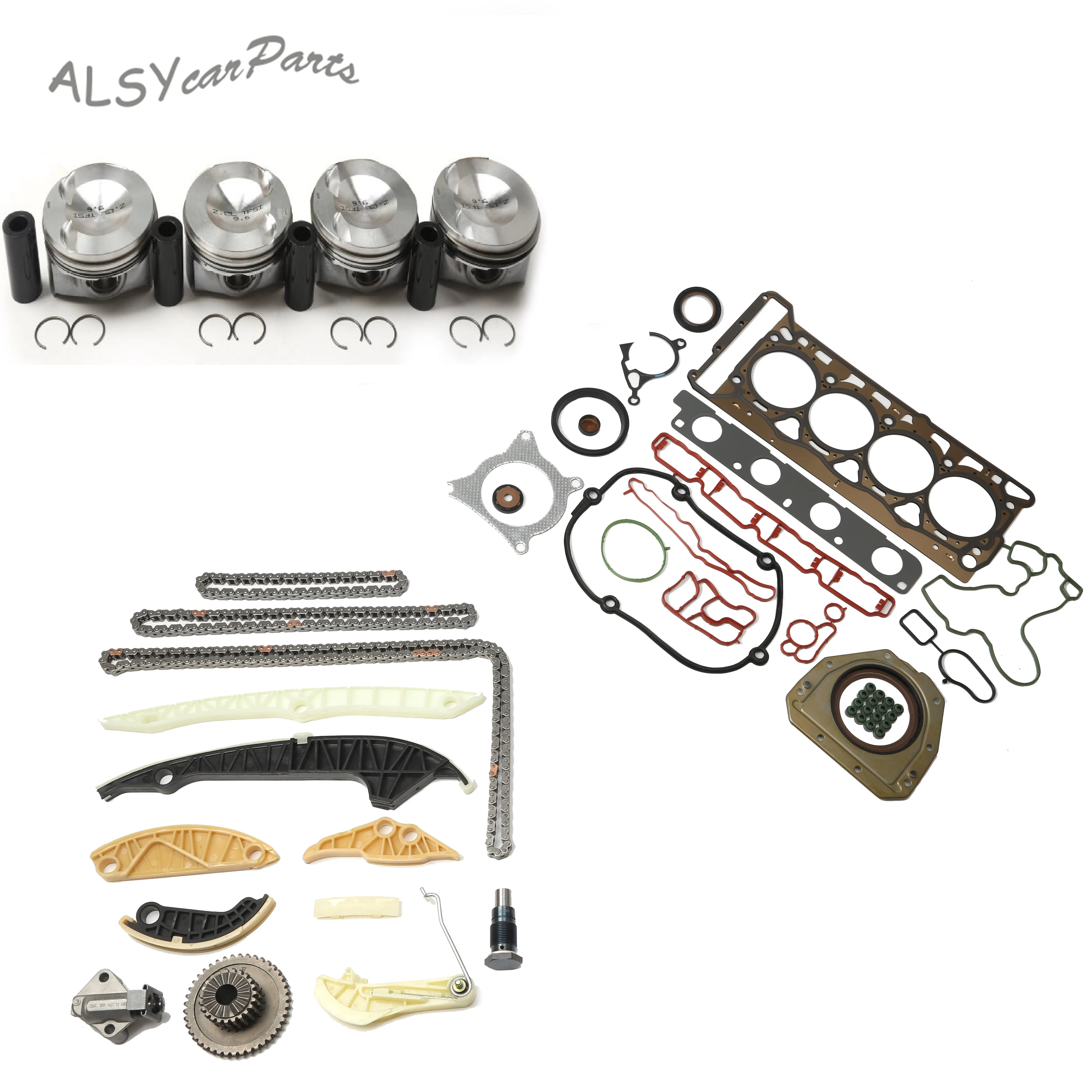 Auto Parts 2.0T Engine Repair Kit 06H107065DD Piston + Timing + Cylinder Gasket Repair Kit For Audi A4 Volkswagen Skoda Seat