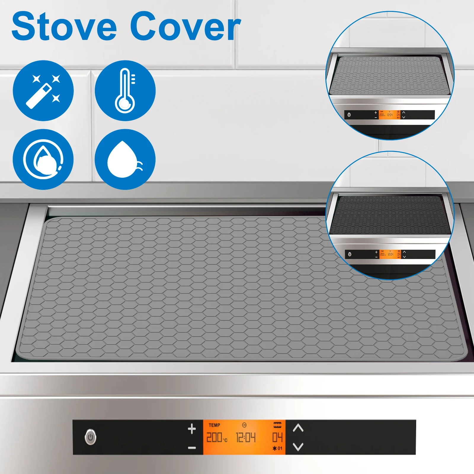 Stove Top Cover Silicone Stove Mat Heat Resistant Cooktop Cover Foldable Anti-slip Hob Cover Range Covers for Electric Stove