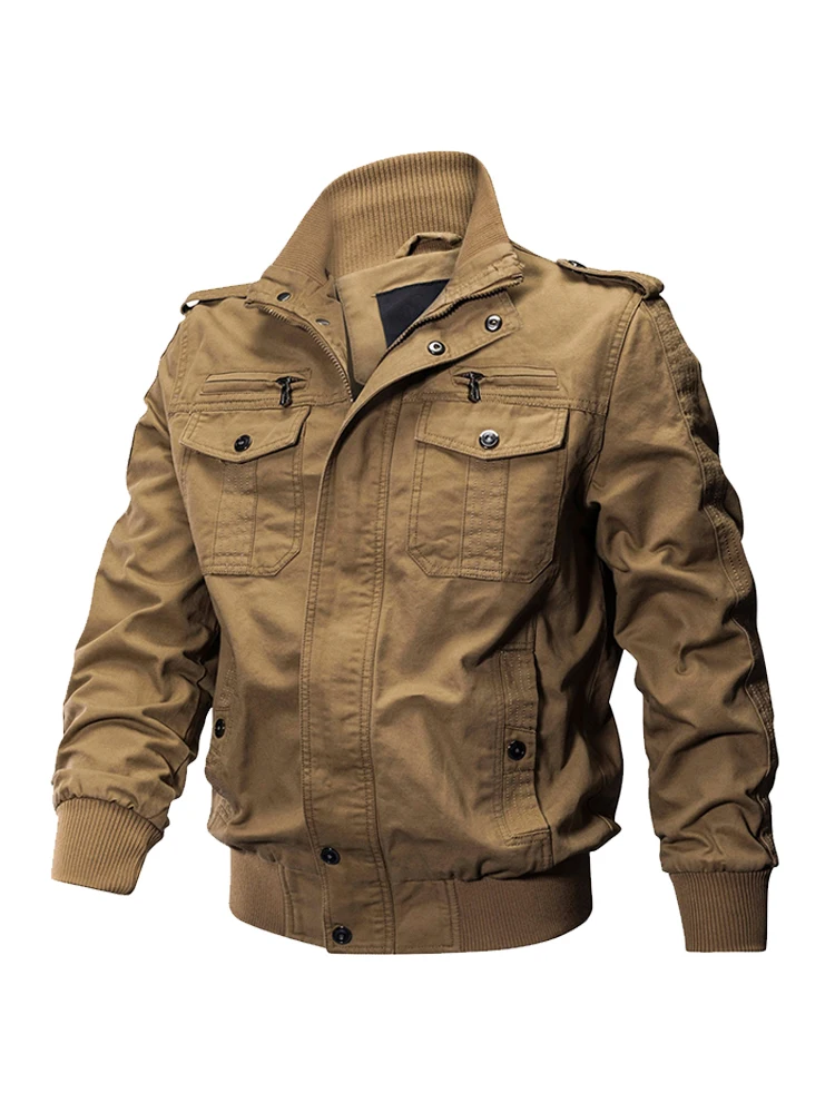 

Autumn Winter New American Casual Loose Trendy Stand Collar Camouflage Jaet Men's Workwear Coat Faion Urban Sle Breatha...