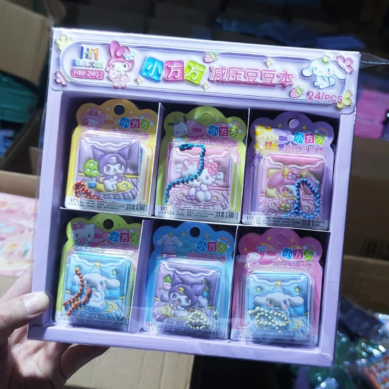 

24pcs Hello Kitty Notebook Cute Anime Stress Relief Student Supplies Children Toy Desktop Ornament Kawaii Girl Gift Wholesale