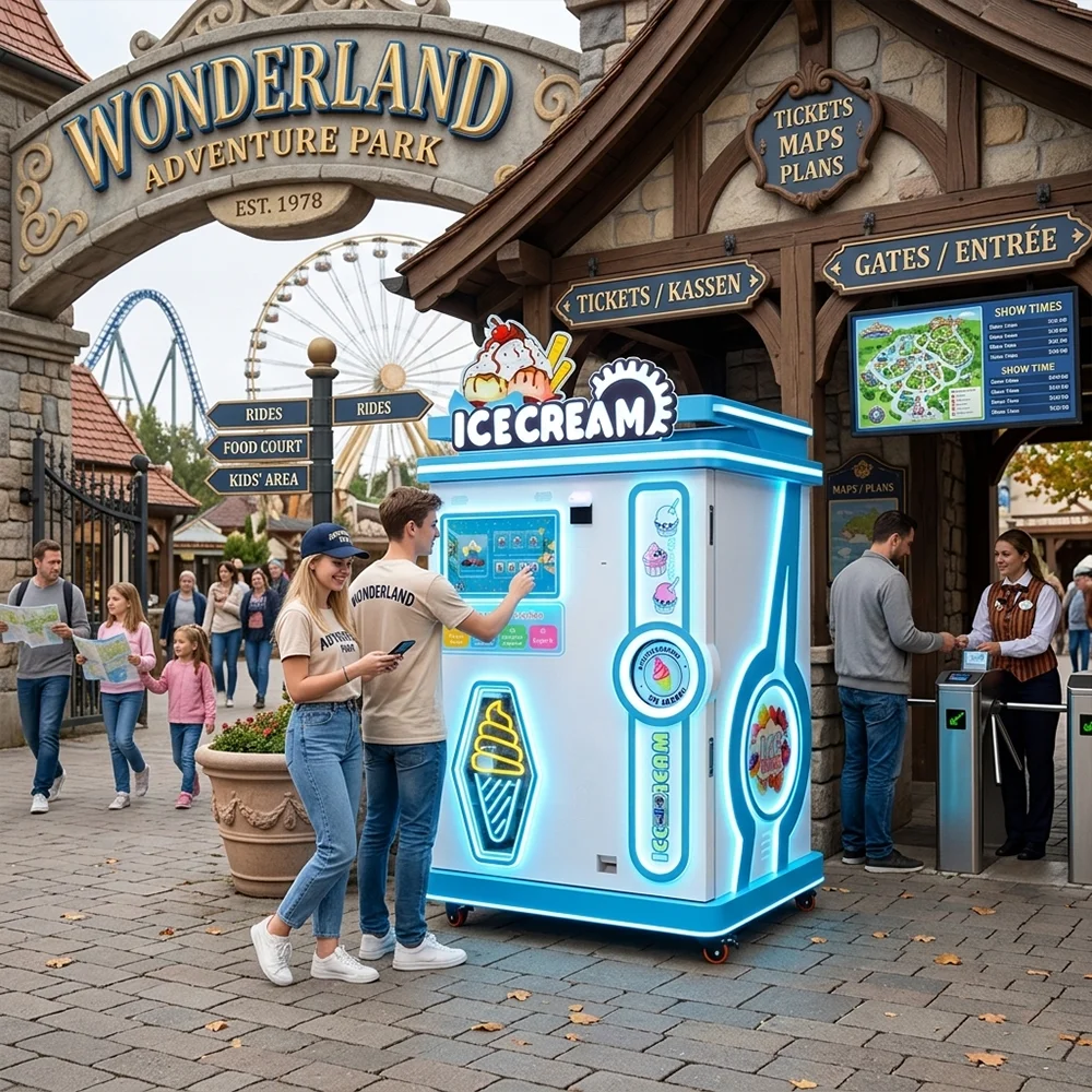 FOODLINE Snack Bar Ice Cream Vending Machine Single Cabinet Design Stable Freezing for Independent Entrepreneurs