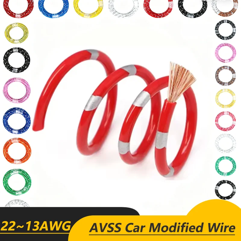 

AVSS Pure Copper Wire Sq0.3/0.5/0.85/1.25/1.5/2.0/2.5mm Flexible PVC insulation Car Modified Speaker Audio Cable Power Cord Line