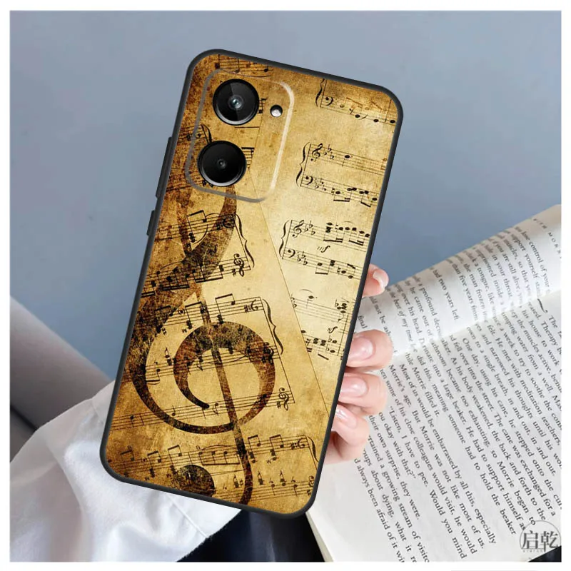 Music Note Symbol Piano Case For Realme C51 C55 C53 C35 C33 C30 C67 C21Y C25s C15 9 10 11 12 Pro Plus GT Neo 5 Cover