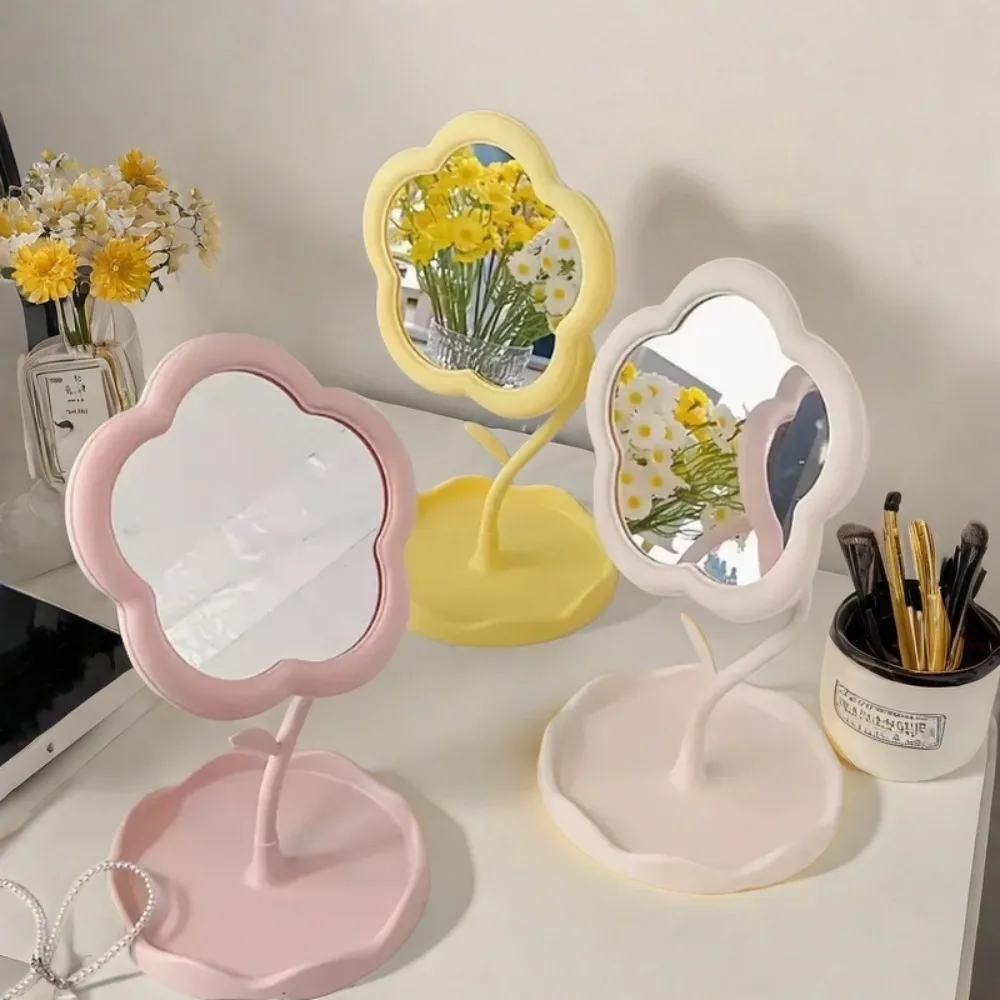 1pc Charming Sunflower Makeup Mirror with Storage Tray - 360° Swivelling,Adjustable Vanity Mirror Perfect for Bedroom Decoration
