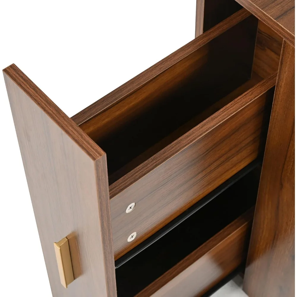 مكتب زينة مكياج حديث بإضاءة LED مع مرآة وأدراج وخزانة تخزين لغرفة النوم #6