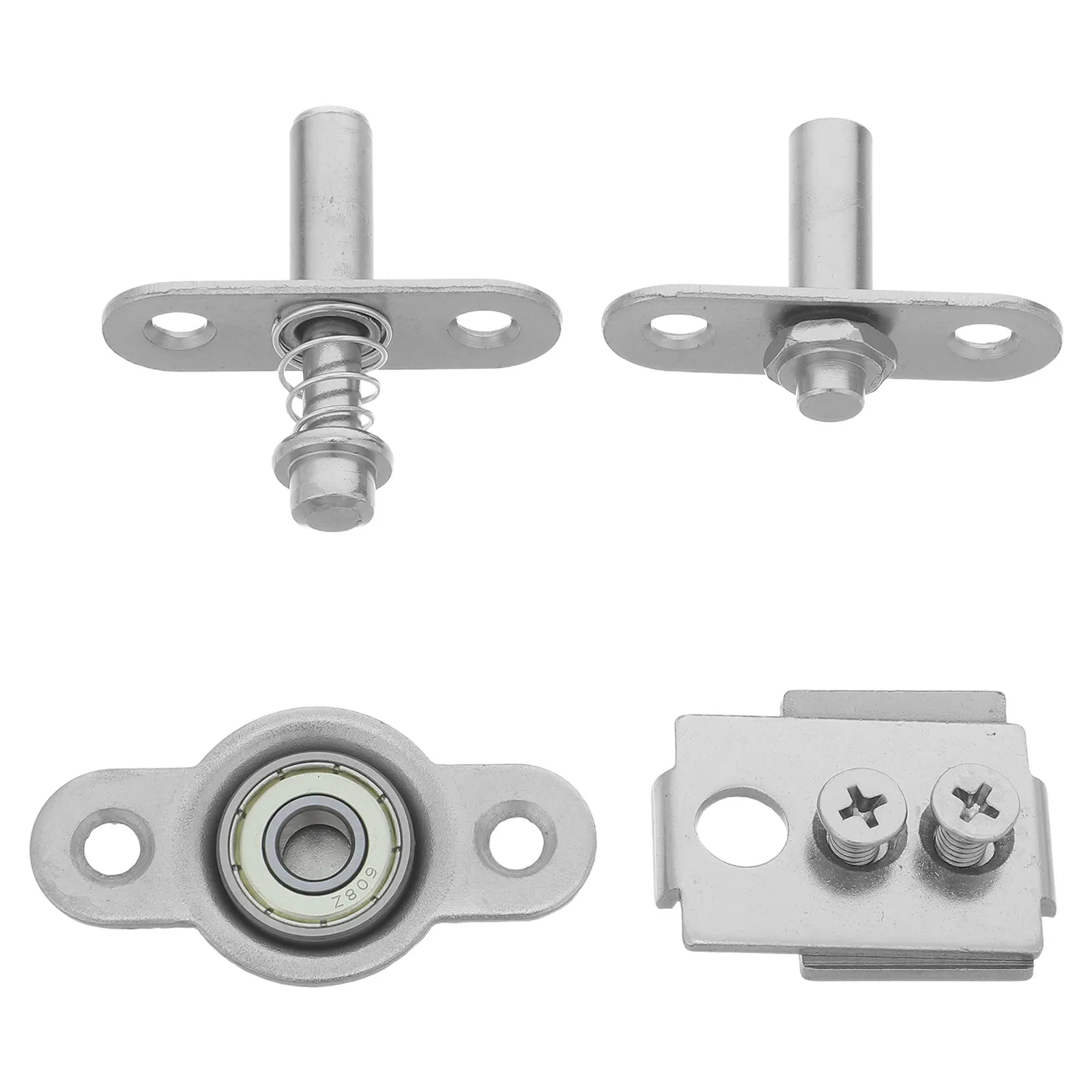 Folding Door Hardware Repair Kit Stainless Steel Heavy Duty Pivot Hinge Set for Interior Partition Bifold Closet Door Silent