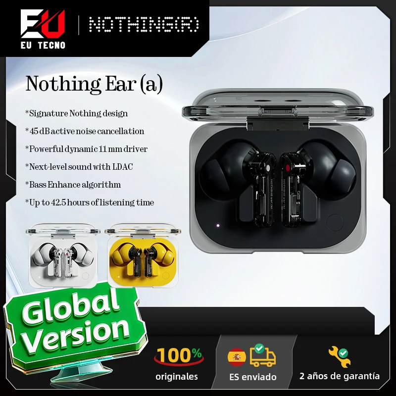 Nothing Ear (a): cancelación activa de ruido de 45 dB