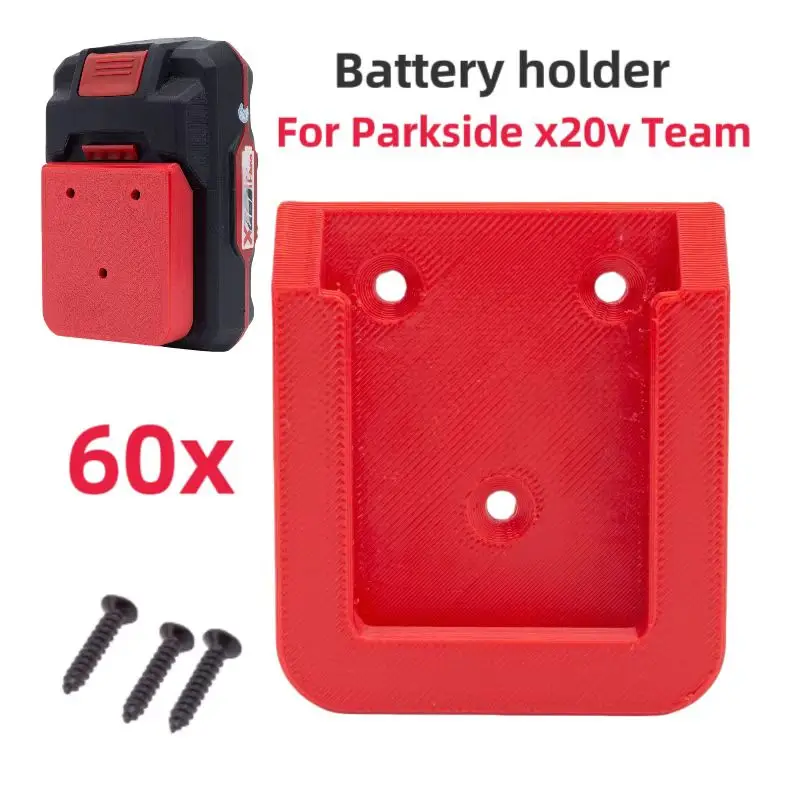 60 PACK  For LIDL Parkside x20 TEAM Battery  Holder,Battery  Storage Management Wall Bracket Holder