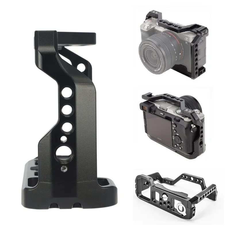 A7C Camera Full Cage Protective Frame for Sony Alpha 7C a7C Camera, Aluminum AlloyExtension Mounting Bracket Filming Accessories