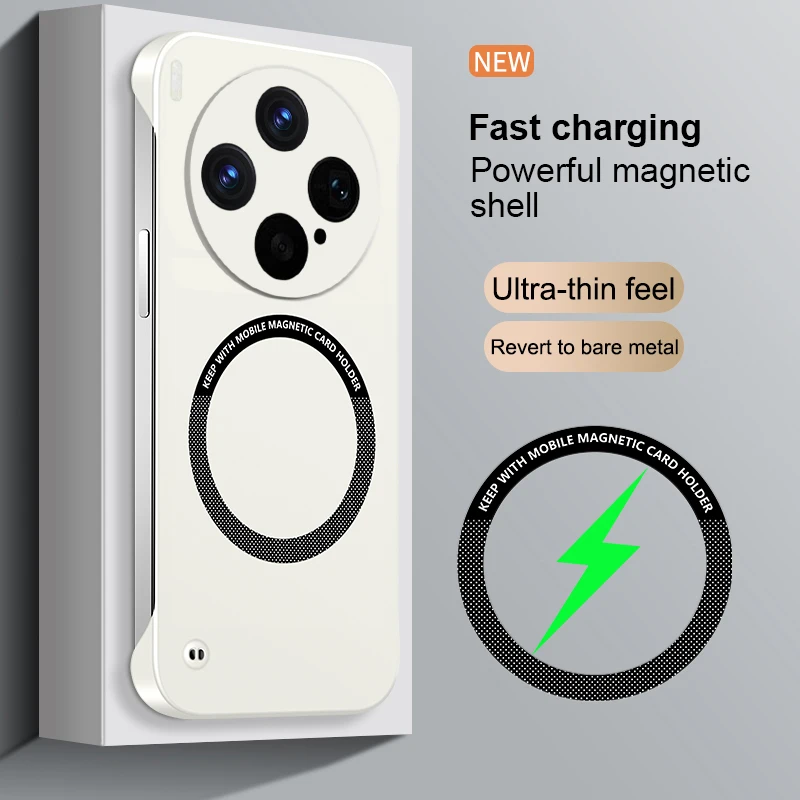 Ultradünne Rahmenlose Handyhülle für VIVO X300 X200 Pro X300S X200 Pro Mini X200S X300 Ultra für Magnetisches Kabelloses Laden