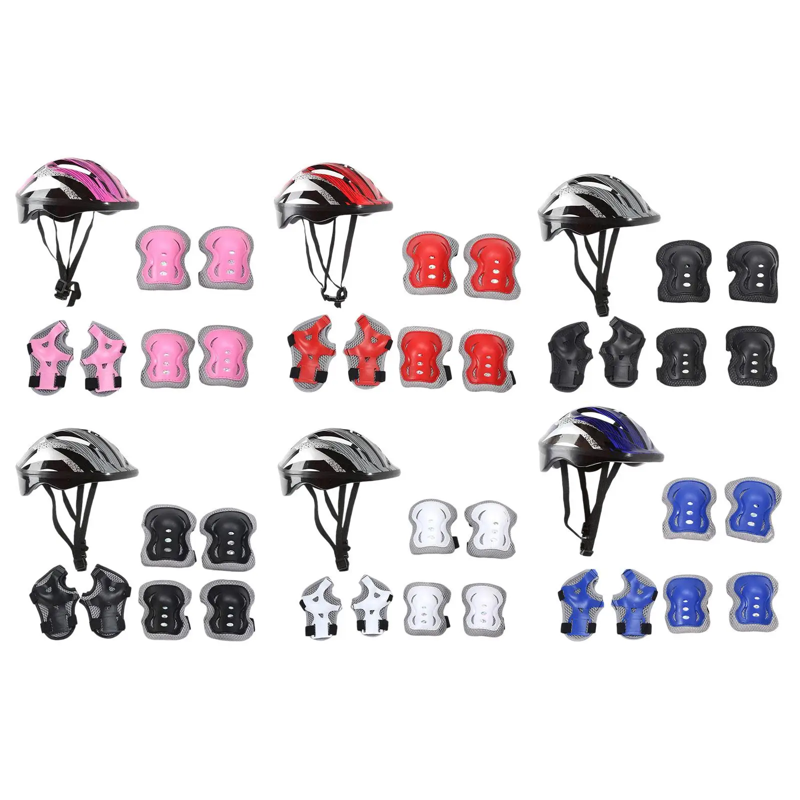 Kids Bike Helmet Knee Pads Set Sports Helmet Portable Lightweight Headwear Elbow