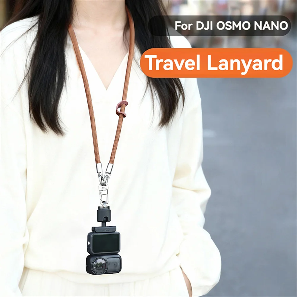 For DJI NANO Lanyard Neck Strap 360° Rotating Hook Spring Clasp 1/4 Screw  Action Camera Accessories