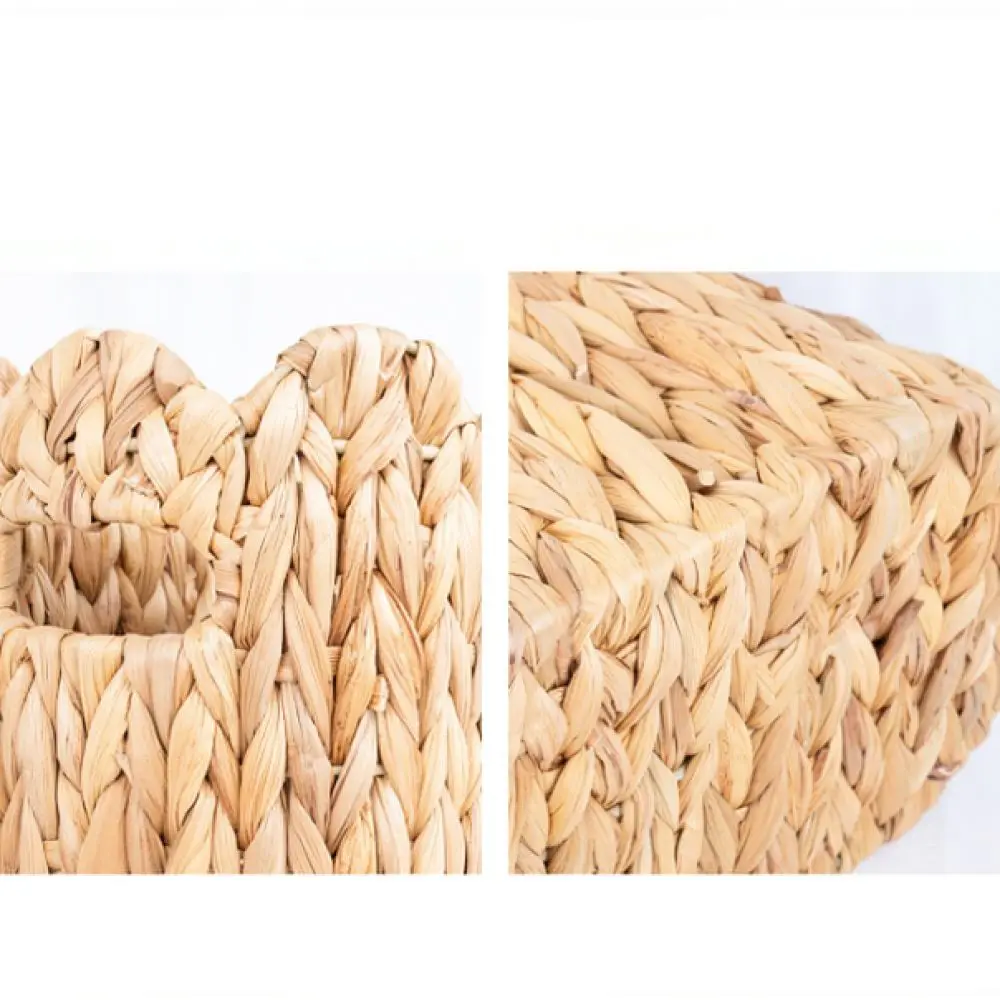 Scallop Shape Seagrass Storage Basket Woven Wicker Organizer For Home Decor Desktop Paper Holder Container