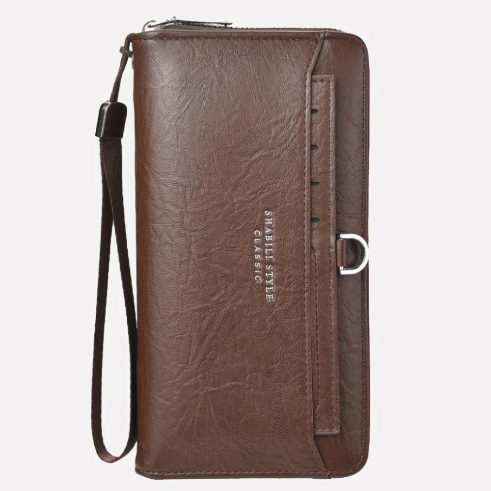 أنيقة محفظة الرجال محفظة من البولي يوريثان سعة كبيرة سستة الأعمال حقيبة صغيرة محفظة نسائية للعملات المعدنية بطاقة العلامة التجارية محفظة طويلة هدية