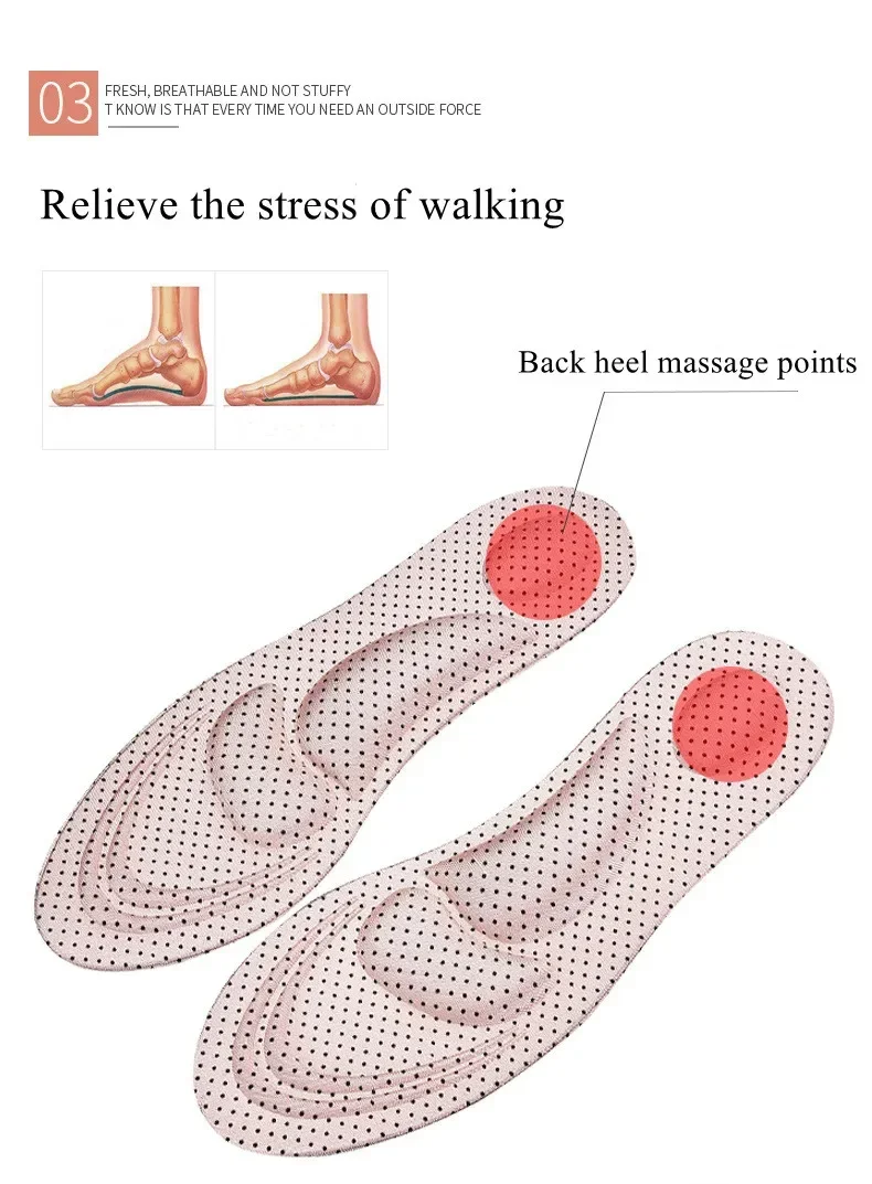 4Pcs 4D Massage Füße Arch Support Plantarfasziitis Einlegesohlen Frauen Männer Laufsport Einlegesohle für Schuh Pads Memory Foam schuh Sohle – Detail 8
