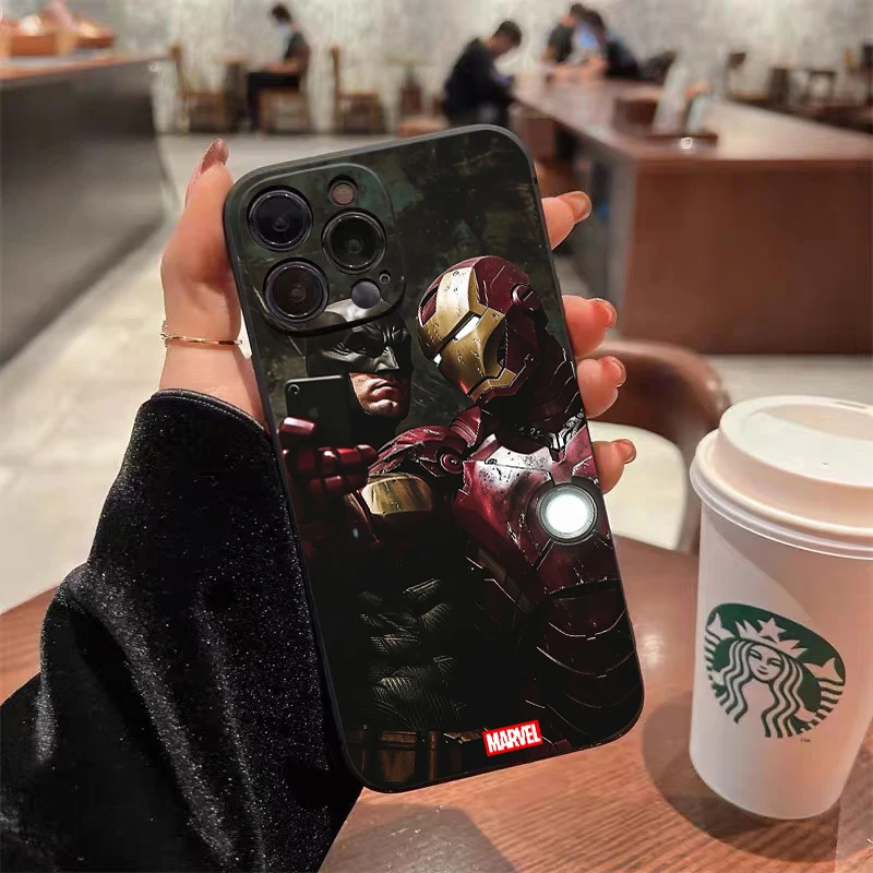 마블 어벤져스 다리미 맨, 아이폰 15, 14, 7, 8 플러스, 13, 12, 11 프로, XS, XR, XS 맥스, 13, 12, 미니 폰 케이스
