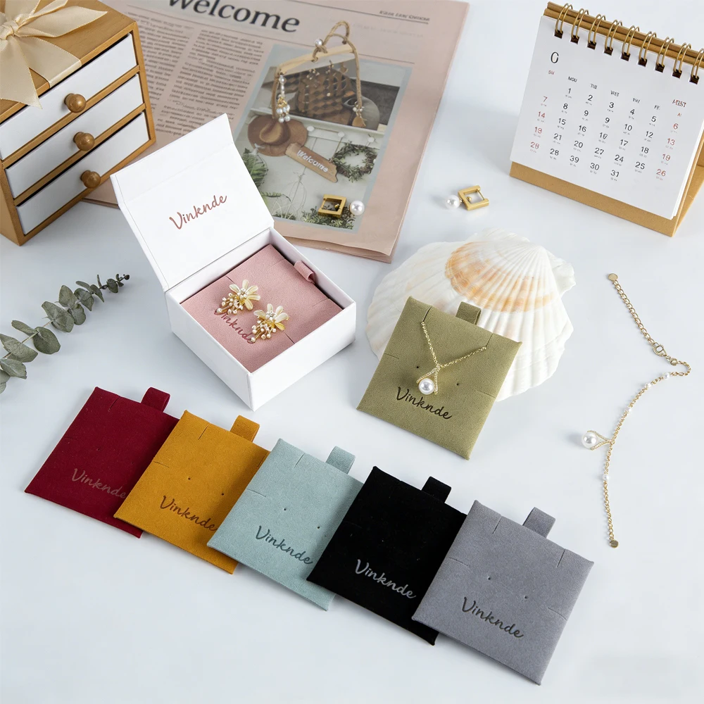 

Персонализированные подушечки из микрофибры 6x6 см, жемчужные серьги, ожерелье, ювелирные изделия, сделай сам, витрины для карточек, сумки, аксессуары, упаковка для хранения подарков