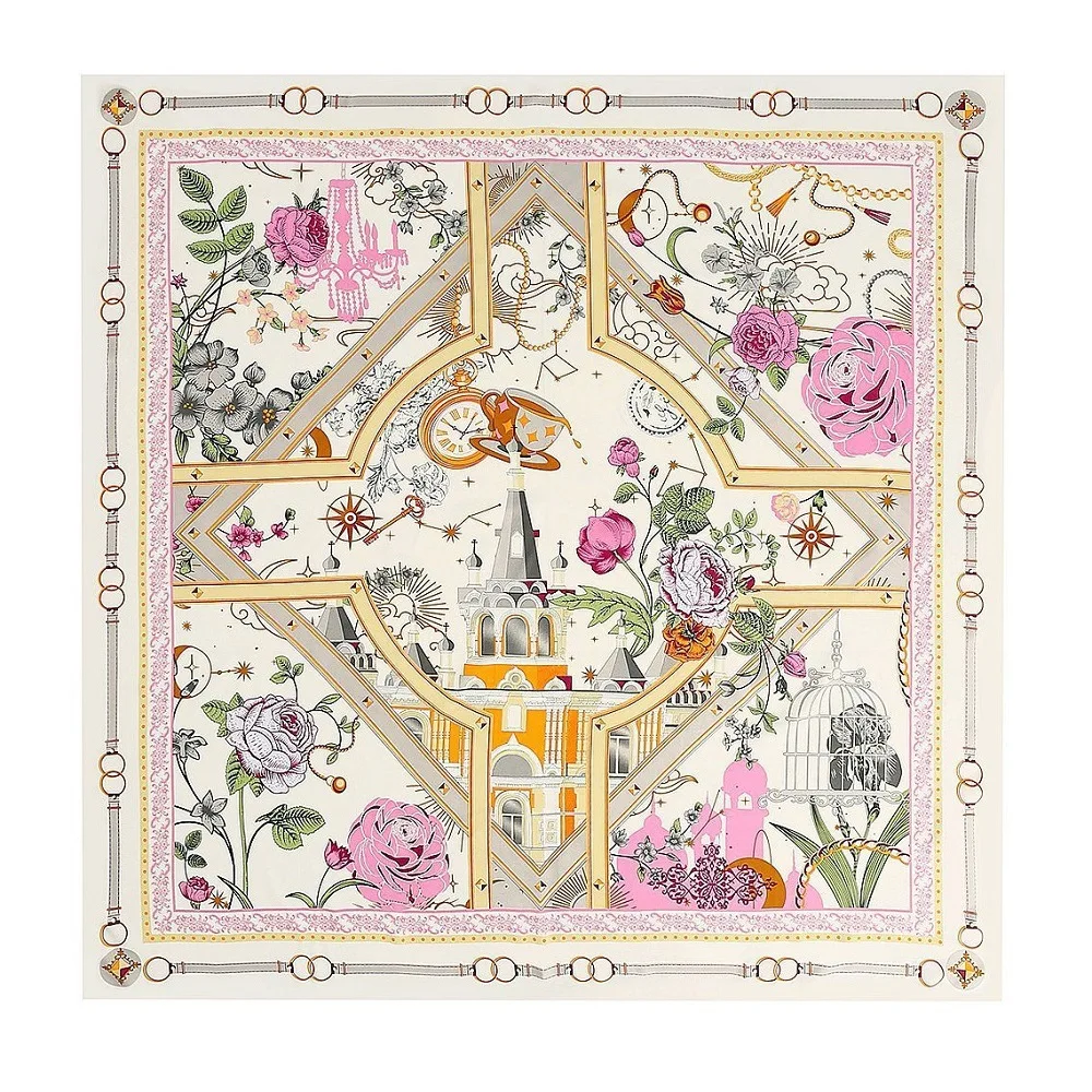 

130 см саржевый шелковый квадратный шарф с цветочным принтом, женский шелковый шарф с принтом, универсальный шелковый шарф-шаль, праздничный подарок, роскошный