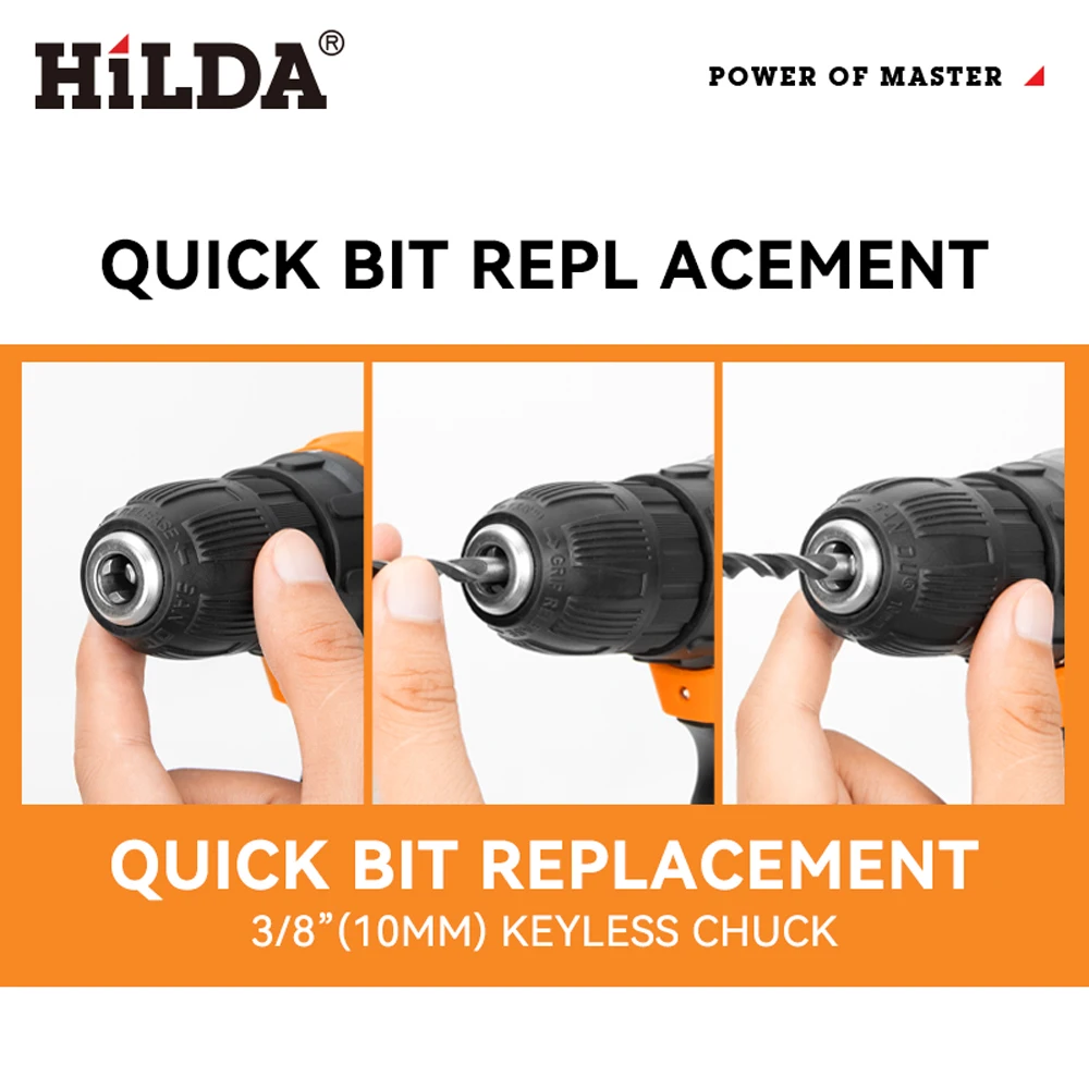 HILDA 21V Mini Wireless Power Driver DC Lithium-Ion Battery Power Tools Cordless Drill Electric Screwdriver