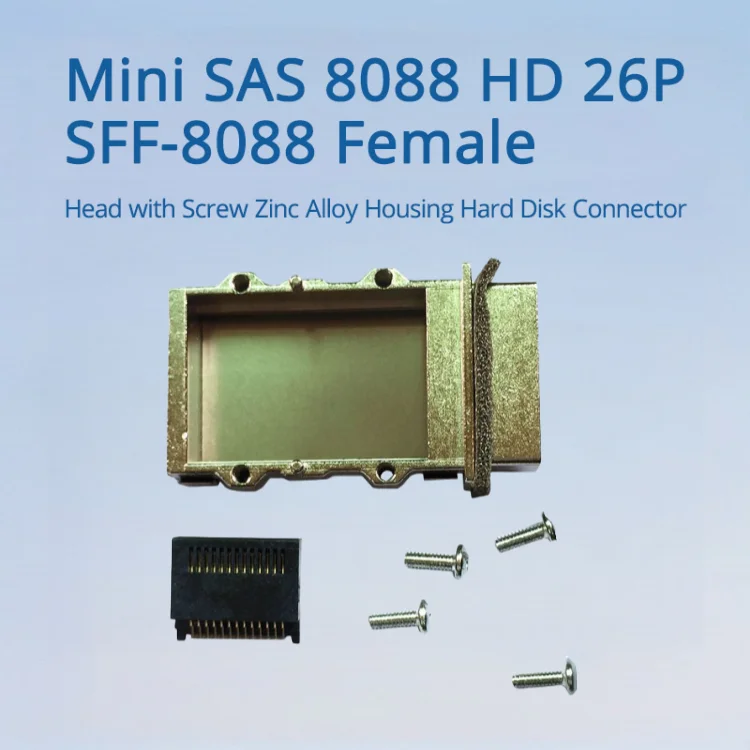 mini-sas-8088-hd-26p-sff-8088-cabeca-femea-com-parafuso-liga-de-zinco-habitacao-conector-de-disco-rigido