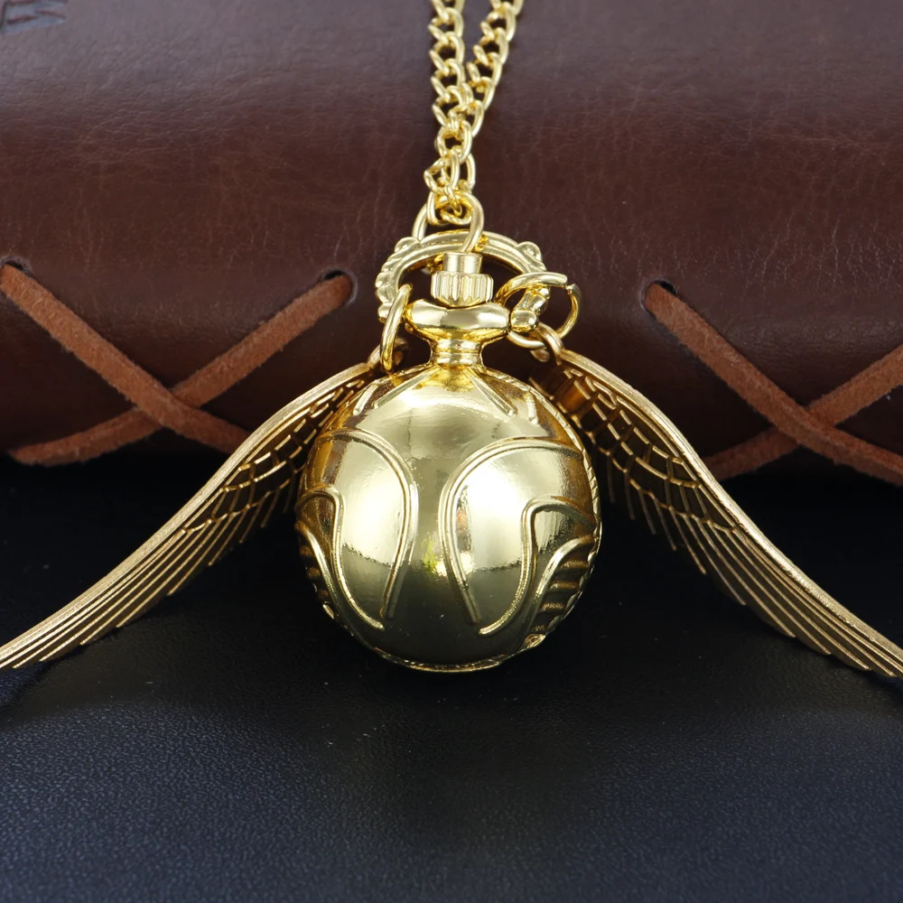 Movie Magic Series Elf Ball Steam Punk Vintage Quartz Pocket Watch with Fob Chain Women's Watch Pendant Necklace Men's Gift