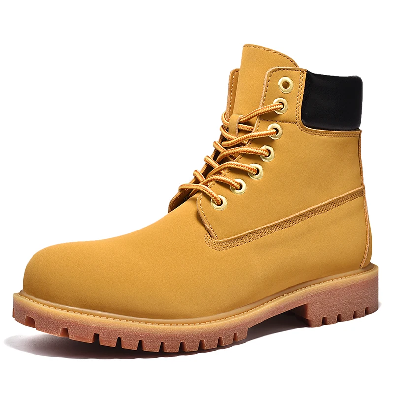 

Outdoor Mountaineering Work Boots for Men: 2025 New Big Yellow Boots, High-Top Height-Increasing British Style Durable Work Shoe