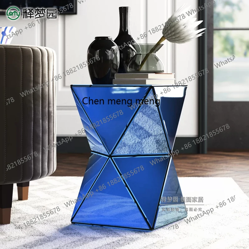 

Nordic light luxury glass edge few household small apartment living room coffee table simple mirror furniture 0460S