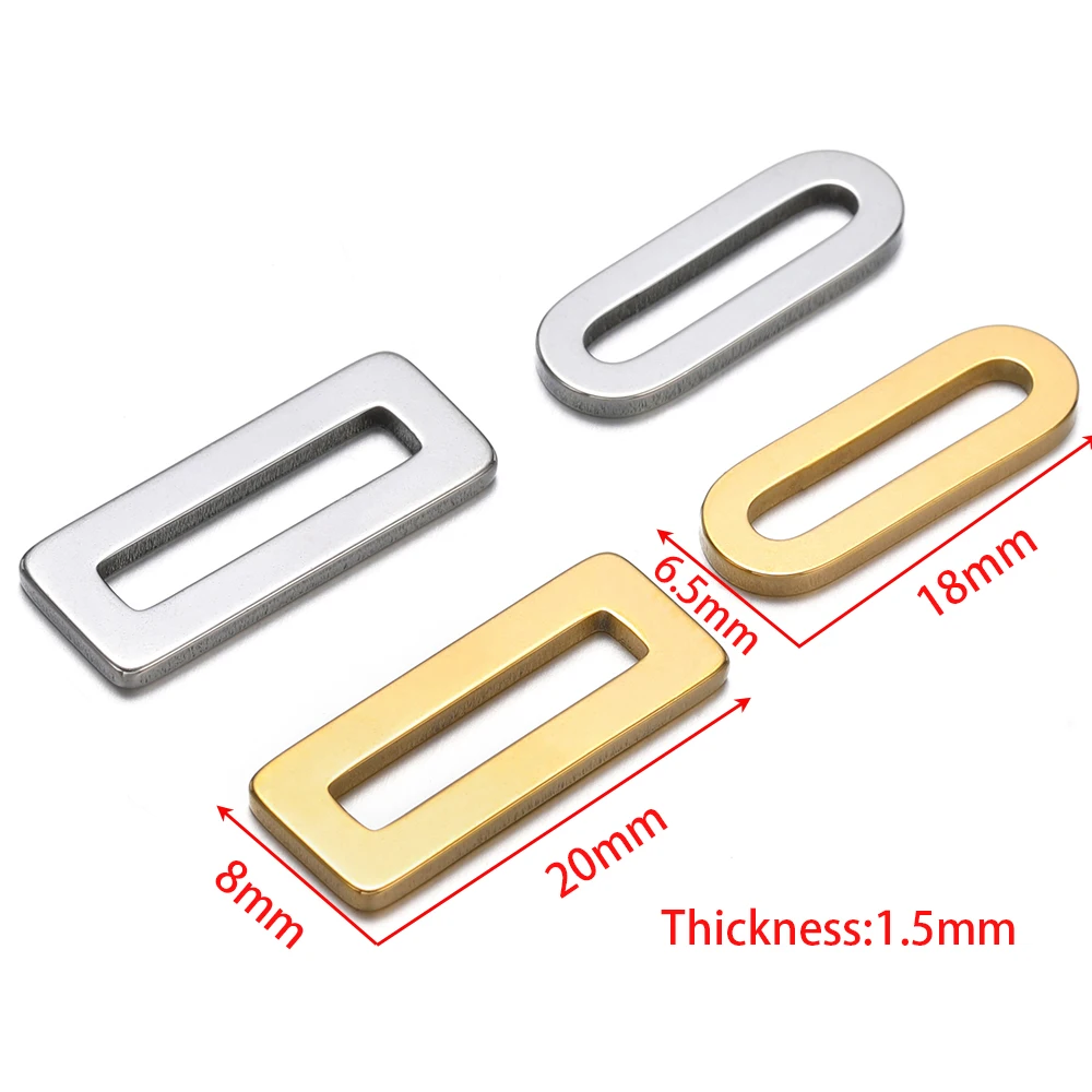 Breloques rectangulaires en acier inoxydable, pendentifs ovales pour la fabrication de bijoux, boucles d'oreilles, accessoires de collier et de Bracelet, 20 pièces/lot