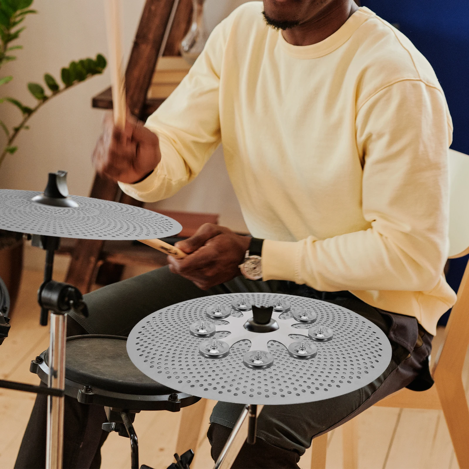 

High Performance Tambourine Metal Cymbal Accessory For Drum Sets Bell Replacement Parts Snare Drum Bell Stainless Steel