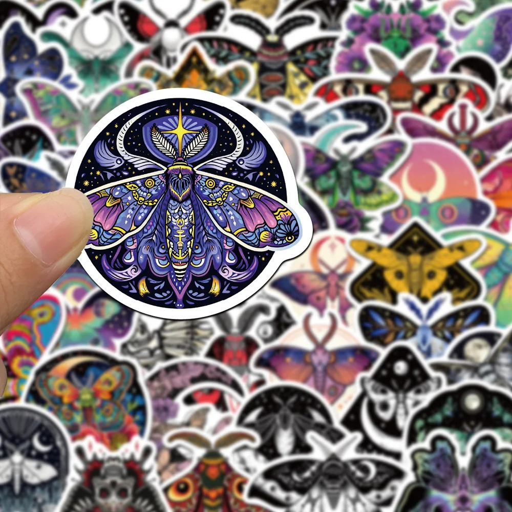 10/50Pcs Cool Dark Gothic Ghost Moth Stickers Aesthetic for Scrapbooking Laptop Phone Travel Luggage Wall Car Decoration Sticker