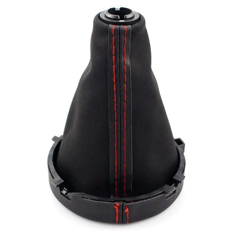 6 Speed Manual Gear Lever Shift Knob with Gaitor Leather Boot for F55 F56 F57 F54 F60 RED