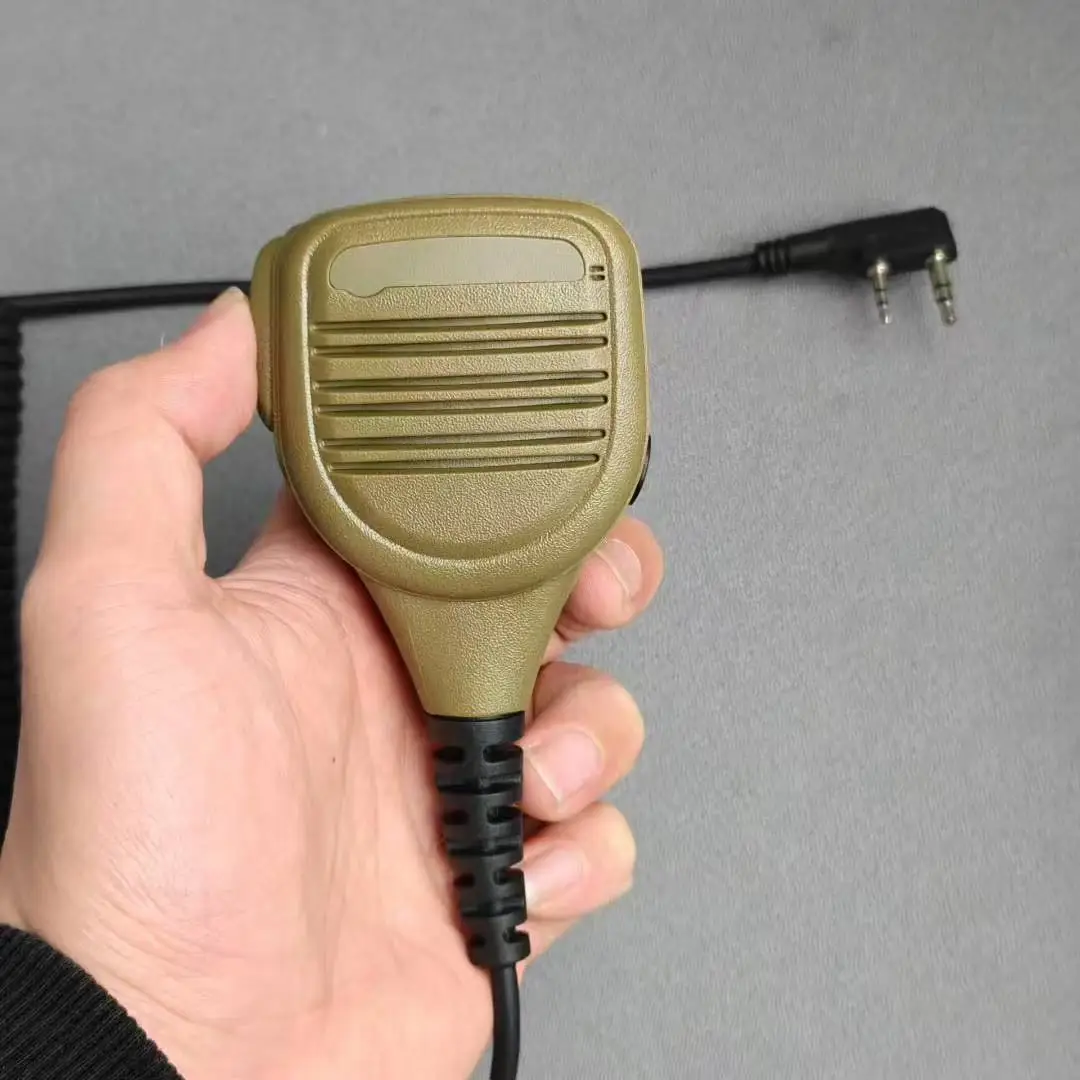 Sand Color K plug 2.5/3.5mm Microphone Speaker Shoulder PTT for Kenwood Baofeng Wouxun TYT Quansheng Puxing etc Walkie Talkie