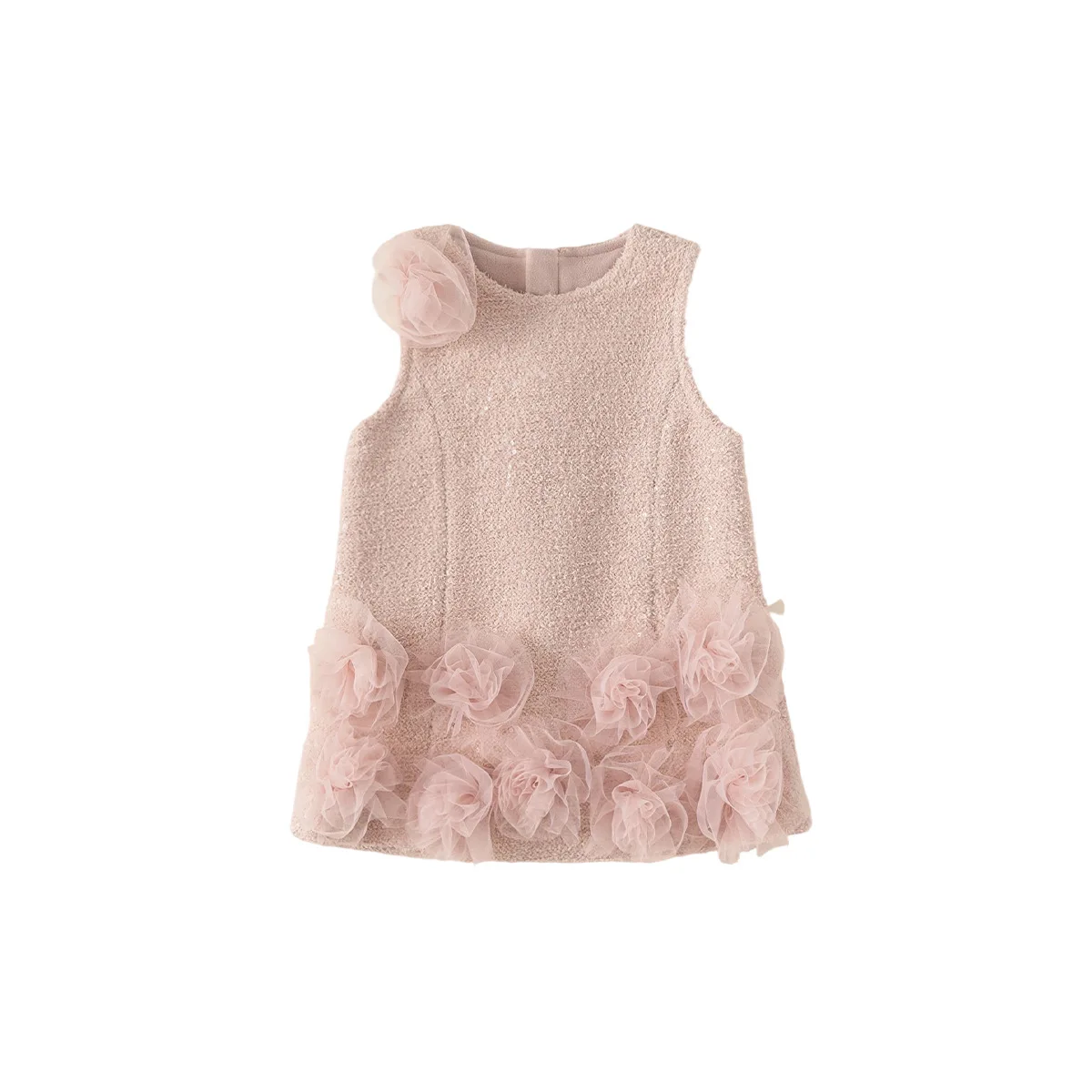 

Children Clothing Children Sweet Mesh Flower Children Dress Spring Autumn Winter New Thickened and Warm Girls Dresses