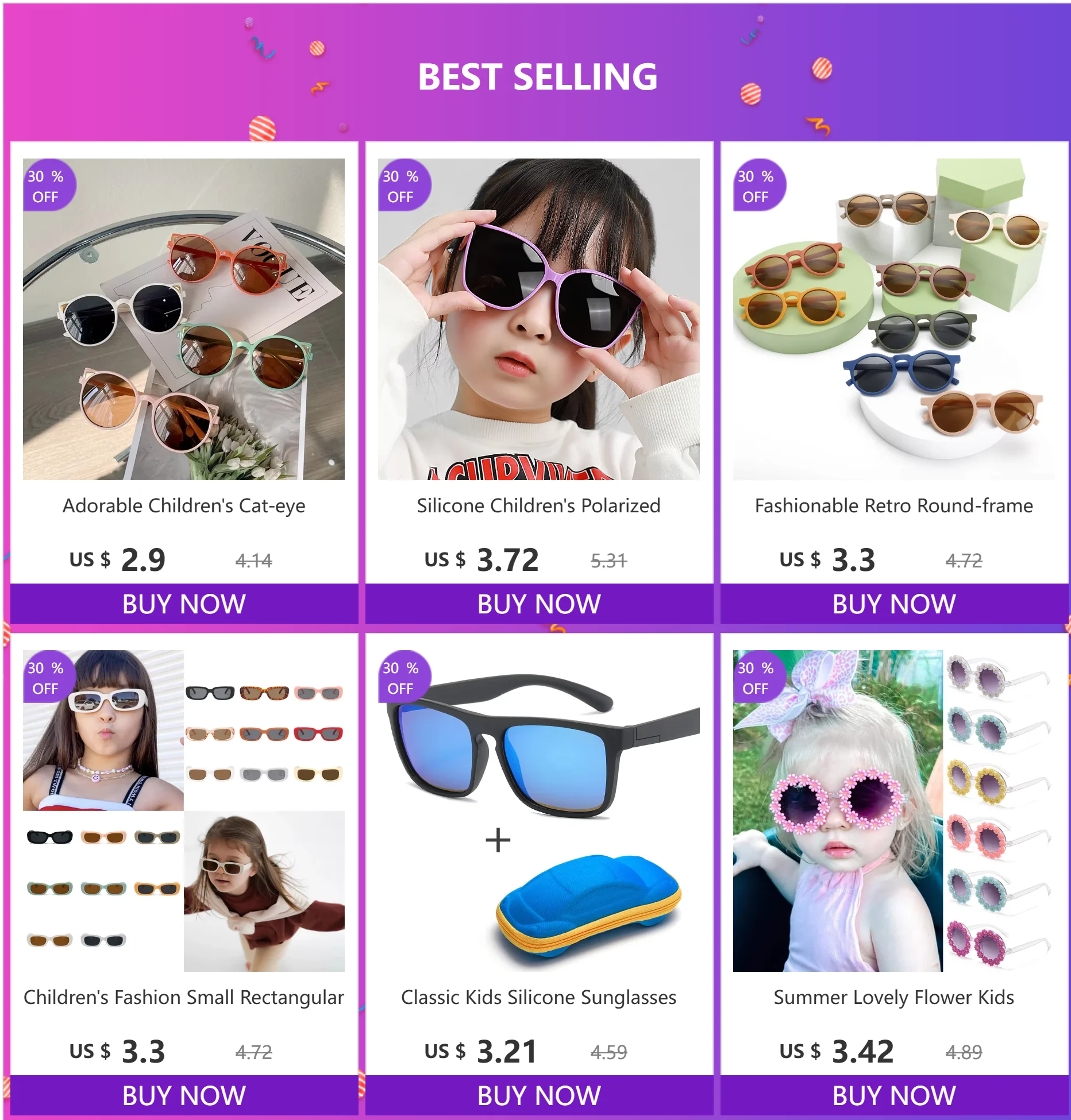 Mode Kinder falten Sonnenbrille bewerten neue ultraleichte Bonbon farbe Kinder Sonnenbrille tragbare quadratische Rahmen Brillen für Mädchen Jungen – Detail 1