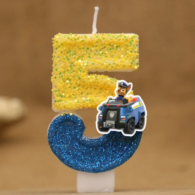Cartoon Paw Patrol Thema Kerze 0-9 Nummer Geburtstag Kuchen Jahrestag Party Baby Dusche Kerzen Szene Dekoration Lieferungen – Detail 4