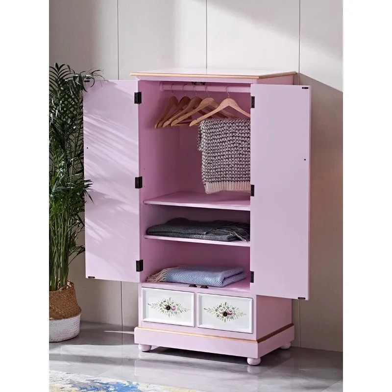 80Cm American home bedroom small wardrobe double door locker drawer children's storage cabinet balcony entrance porch