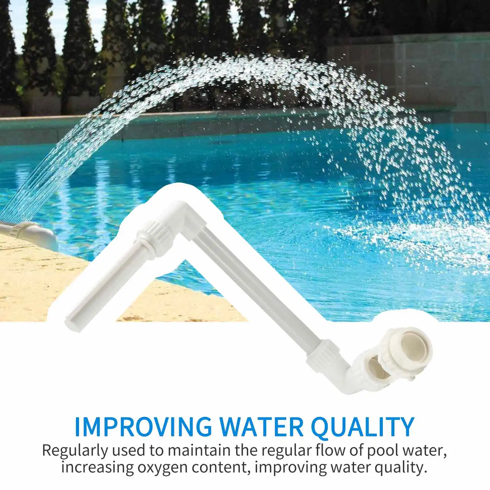 Swimming Pool Waterfall Fountain Kit PVC Feature Water Spay Pools Swimming Pool Accessories For 1.5'' Threaded Return Fitting