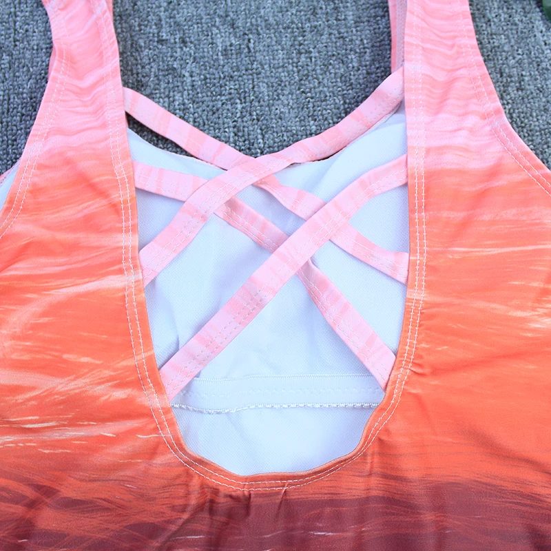 مثير 2025 رفع مجموعة البكيني ملابس السباحة Biquini ملابس السباحة قطعة واحدة Monokini الصيف البرازيلي طباعة عارية الذراعين ثوب السباحة بحر