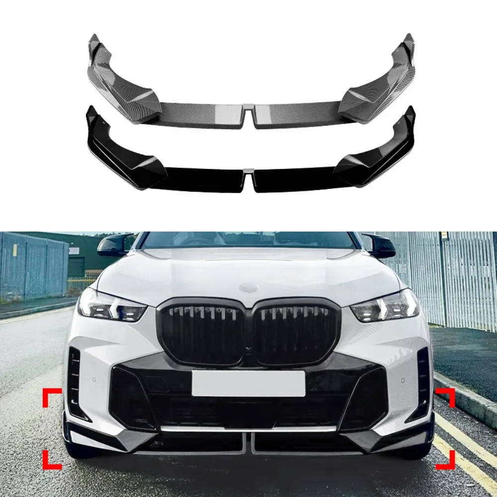 

For BMW X5 G05 LCI 2023+ M Sport 3 Pcs/Set Car Front Bumper Splitter Lip