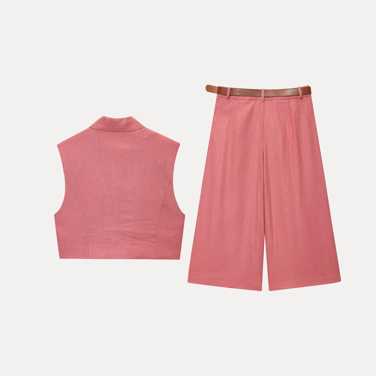 

Лето 2023, женский жилет со скрытыми пуговицами, полиэфирное волокно ort Sve, брюки с откидным воротником, комплект из двух предметов, моющийся наряд