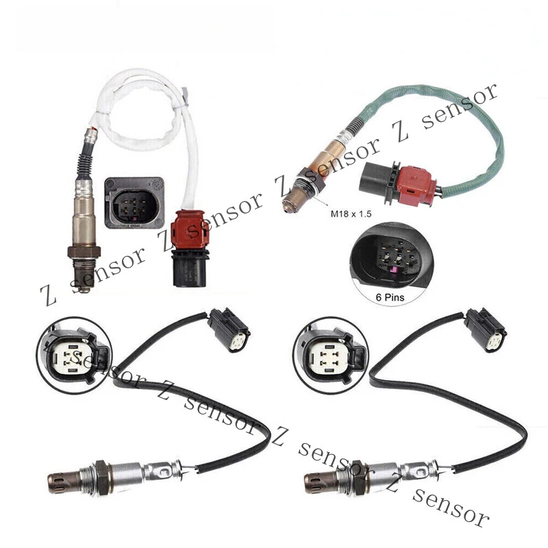 Z+ 4Pcs Up  Downstream Oxygen Sensor For 2015-2017 Ford F-150 2.7L V6 Turbocharged