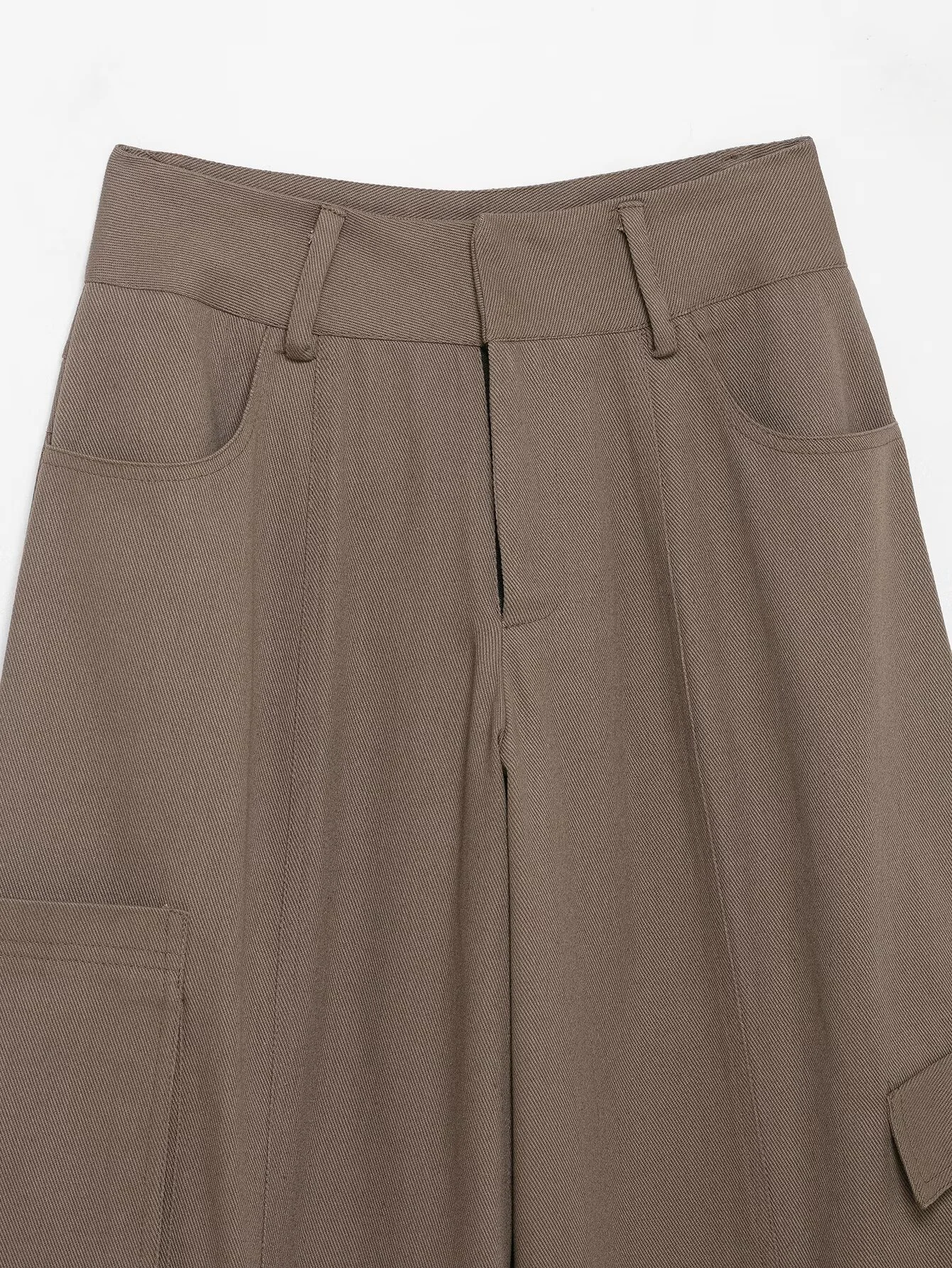 موضة شتاء جديدة لعام 2025 سراويل نسائية غير رسمية بسيطة ومتعددة الاستخدامات فضفاضة عالية الخصر مع جيوب جانبية