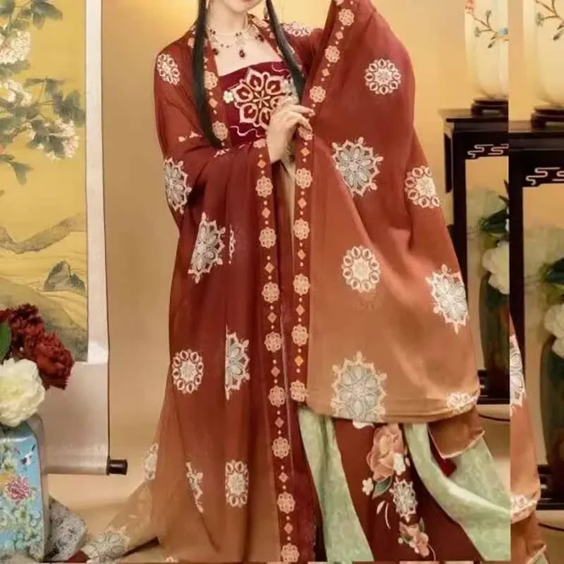 Duży rozmiar chińskiej sukienki Hanfu kobiety ponadgabarytowy kostium starożytne garnitury Tang Hanfu nadaje się dla pań chińska tradycyjna sukienka